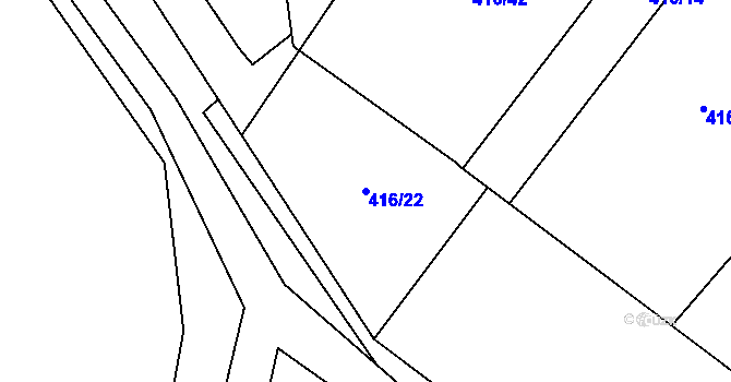 Parcela st. 416/22 v KÚ Blatnice u Nýřan, Katastrální mapa