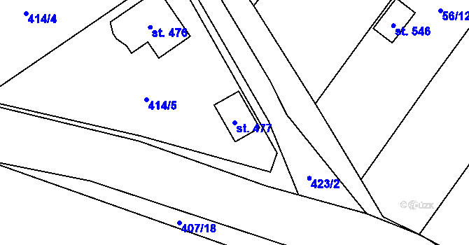 Parcela st. 477 v KÚ Blatnice u Nýřan, Katastrální mapa