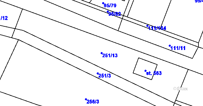 Parcela st. 251/13 v KÚ Blatnice u Nýřan, Katastrální mapa