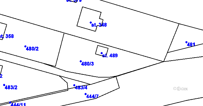 Parcela st. 489 v KÚ Blatnice u Nýřan, Katastrální mapa
