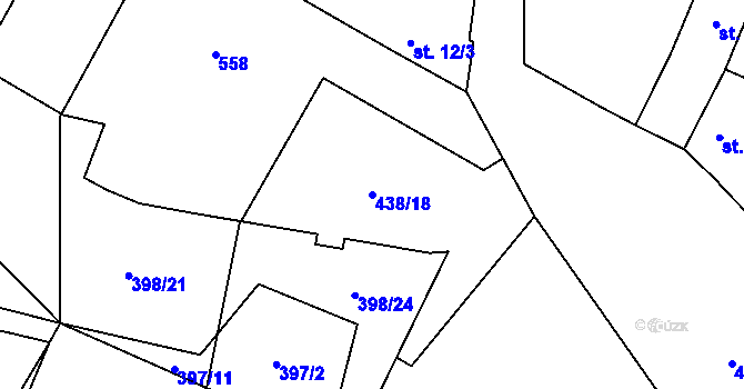 Parcela st. 438/18 v KÚ Blatnice u Nýřan, Katastrální mapa