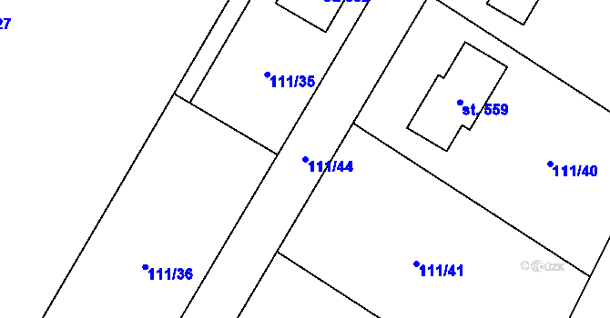 Parcela st. 111/44 v KÚ Blatnice u Nýřan, Katastrální mapa