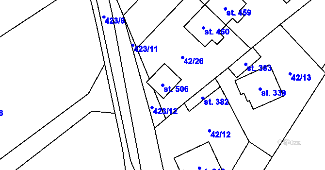 Parcela st. 506 v KÚ Blatnice u Nýřan, Katastrální mapa