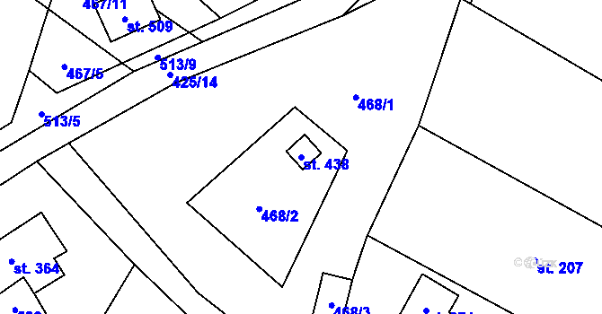 Parcela st. 438 v KÚ Blatnice u Nýřan, Katastrální mapa