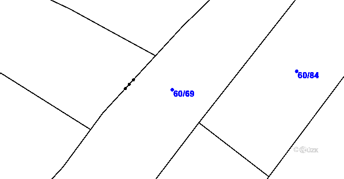 Parcela st. 60/69 v KÚ Blatnice u Nýřan, Katastrální mapa