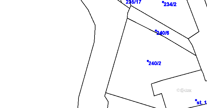 Parcela st. 240/9 v KÚ Blatnice u Nýřan, Katastrální mapa