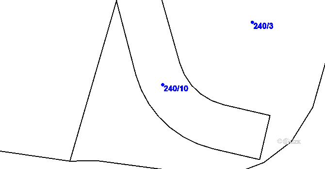 Parcela st. 240/10 v KÚ Blatnice u Nýřan, Katastrální mapa