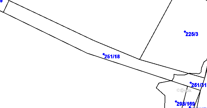Parcela st. 251/18 v KÚ Blatnice u Nýřan, Katastrální mapa
