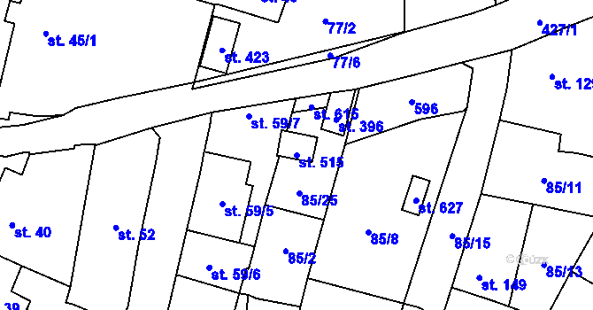 Parcela st. 515 v KÚ Blatnice u Nýřan, Katastrální mapa