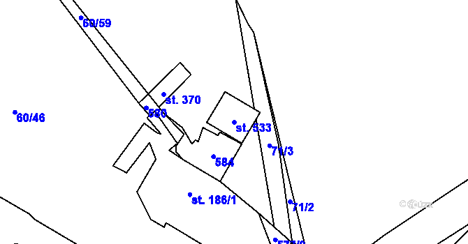Parcela st. 533 v KÚ Blatnice u Nýřan, Katastrální mapa