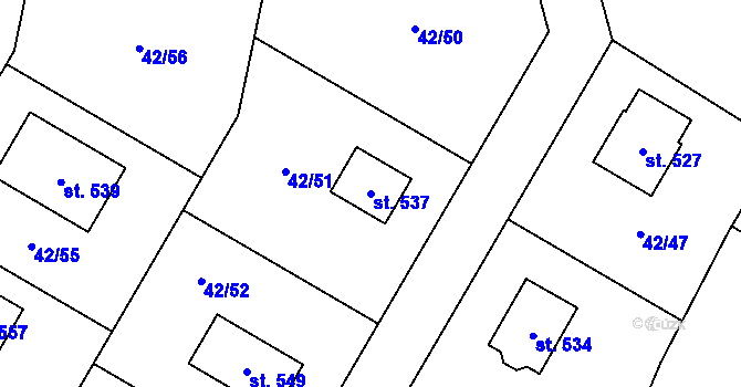 Parcela st. 537 v KÚ Blatnice u Nýřan, Katastrální mapa