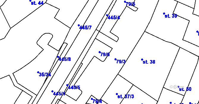 Parcela st. 79/6 v KÚ Blatnice u Nýřan, Katastrální mapa
