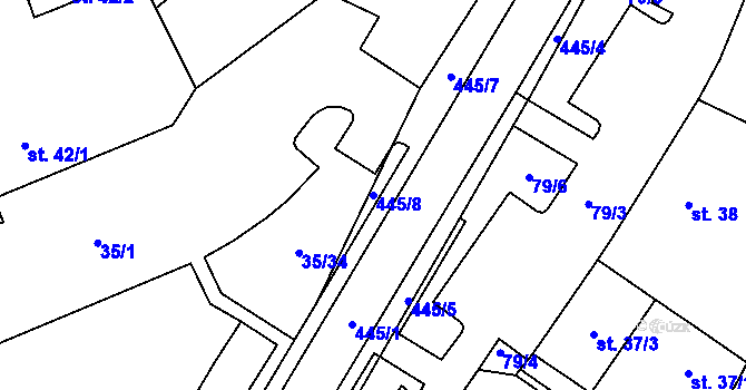 Parcela st. 445/8 v KÚ Blatnice u Nýřan, Katastrální mapa
