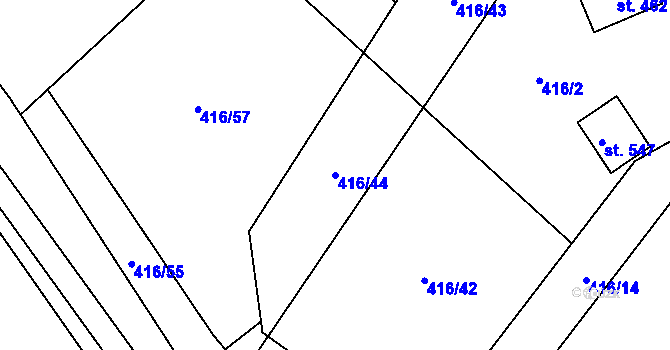 Parcela st. 416/44 v KÚ Blatnice u Nýřan, Katastrální mapa