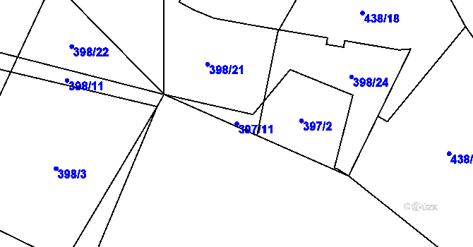 Parcela st. 397/11 v KÚ Blatnice u Nýřan, Katastrální mapa