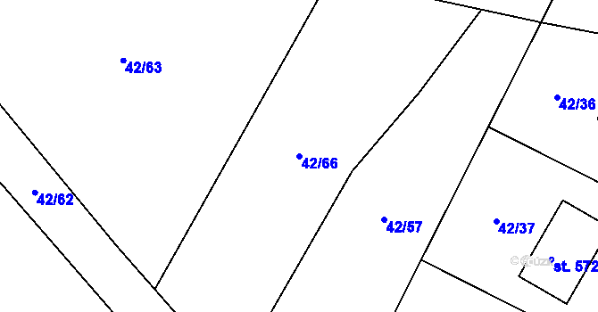 Parcela st. 42/66 v KÚ Blatnice u Nýřan, Katastrální mapa