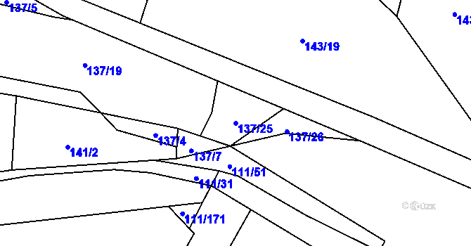 Parcela st. 137/25 v KÚ Blatnice u Nýřan, Katastrální mapa