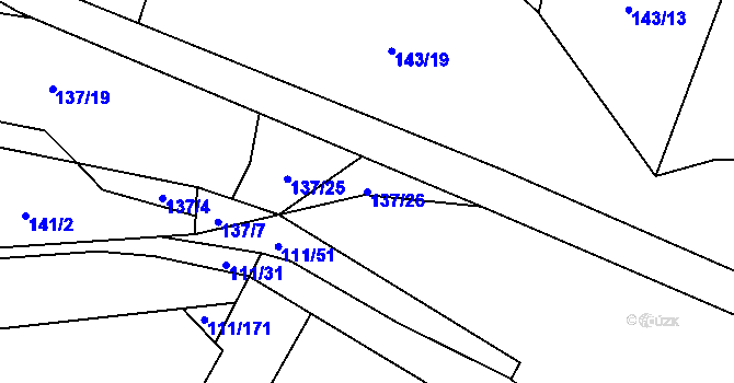 Parcela st. 137/26 v KÚ Blatnice u Nýřan, Katastrální mapa