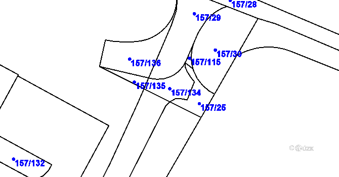 Parcela st. 157/134 v KÚ Blatnice u Nýřan, Katastrální mapa