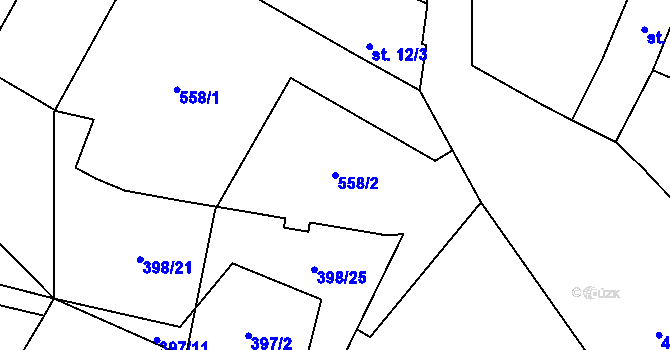 Parcela st. 558/2 v KÚ Blatnice u Nýřan, Katastrální mapa