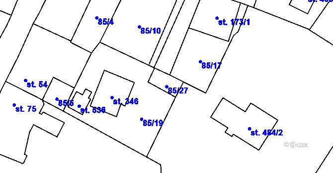 Parcela st. 85/27 v KÚ Blatnice u Nýřan, Katastrální mapa