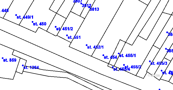 Parcela st. 452/1 v KÚ Blatnice pod Svatým Antonínkem, Katastrální mapa