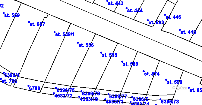 Parcela st. 555 v KÚ Blatnice pod Svatým Antonínkem, Katastrální mapa