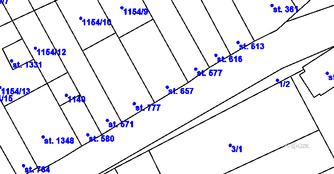Parcela st. 657 v KÚ Blatnice pod Svatým Antonínkem, Katastrální mapa