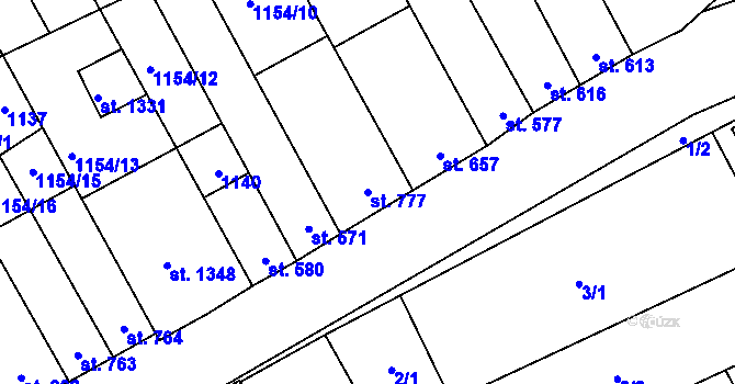 Parcela st. 777 v KÚ Blatnice pod Svatým Antonínkem, Katastrální mapa