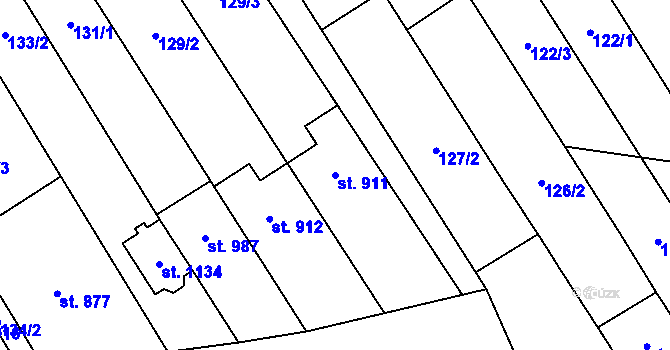 Parcela st. 911 v KÚ Blatnice pod Svatým Antonínkem, Katastrální mapa