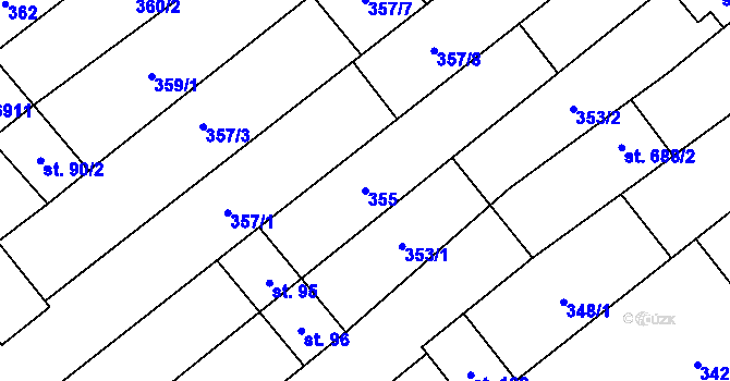 Parcela st. 355 v KÚ Blatnice pod Svatým Antonínkem, Katastrální mapa