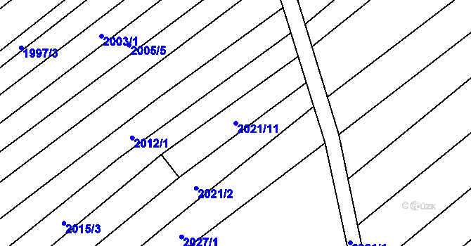 Parcela st. 2021/11 v KÚ Blatnice pod Svatým Antonínkem, Katastrální mapa