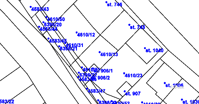 Parcela st. 4610/13 v KÚ Blatnice pod Svatým Antonínkem, Katastrální mapa