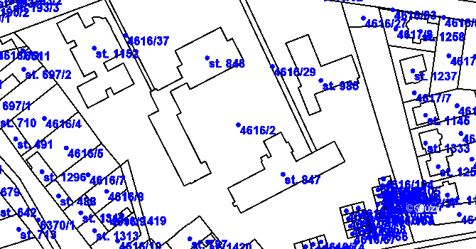 Parcela st. 4616/2 v KÚ Blatnice pod Svatým Antonínkem, Katastrální mapa