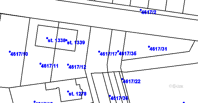 Parcela st. 4617/17 v KÚ Blatnice pod Svatým Antonínkem, Katastrální mapa