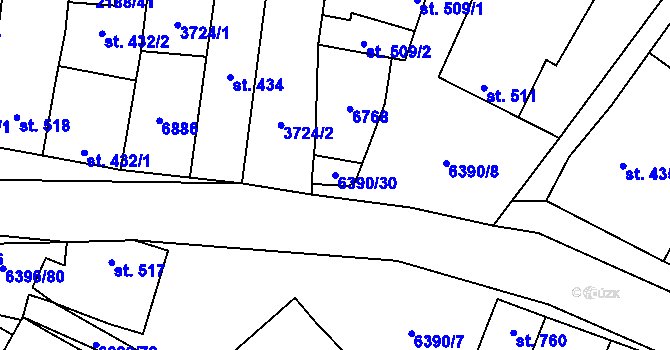 Parcela st. 6390/30 v KÚ Blatnice pod Svatým Antonínkem, Katastrální mapa