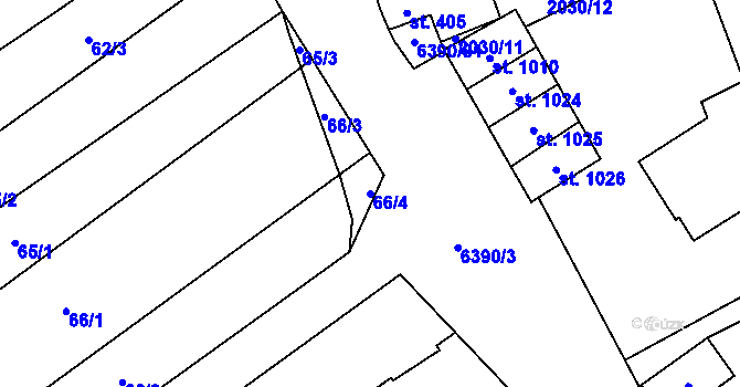 Parcela st. 66/4 v KÚ Blatnice pod Svatým Antonínkem, Katastrální mapa