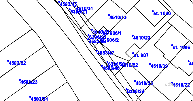 Parcela st. 4583/47 v KÚ Blatnice pod Svatým Antonínkem, Katastrální mapa