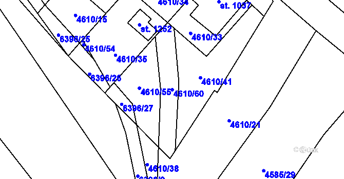 Parcela st. 4610/60 v KÚ Blatnice pod Svatým Antonínkem, Katastrální mapa