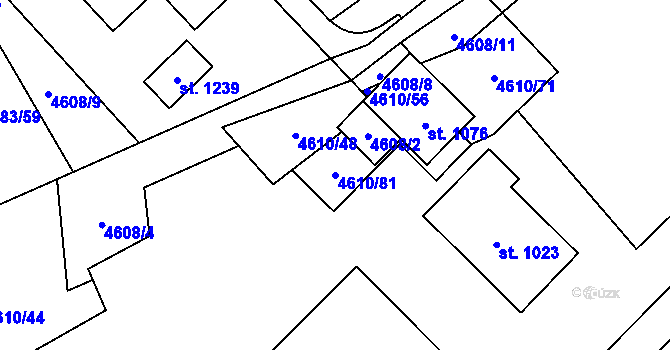 Parcela st. 4610/81 v KÚ Blatnice pod Svatým Antonínkem, Katastrální mapa