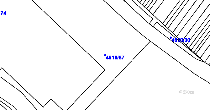 Parcela st. 4610/67 v KÚ Blatnice pod Svatým Antonínkem, Katastrální mapa