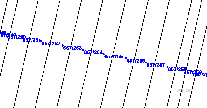 Parcela st. 657/255 v KÚ Blatnice pod Svatým Antonínkem, Katastrální mapa