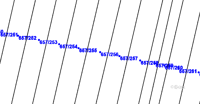 Parcela st. 657/256 v KÚ Blatnice pod Svatým Antonínkem, Katastrální mapa