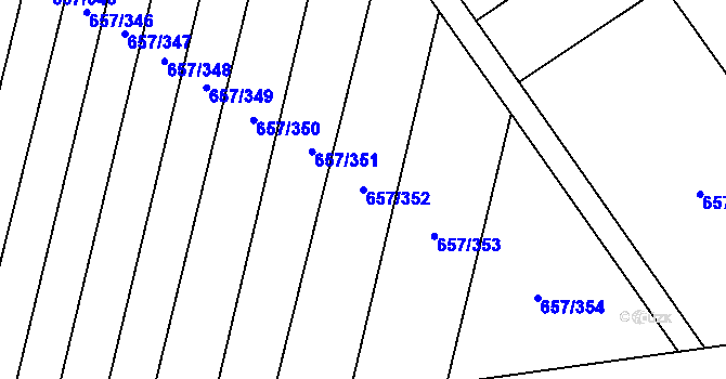 Parcela st. 657/352 v KÚ Blatnice pod Svatým Antonínkem, Katastrální mapa