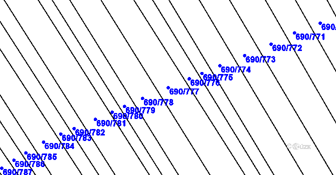 Parcela st. 690/777 v KÚ Blatnice pod Svatým Antonínkem, Katastrální mapa