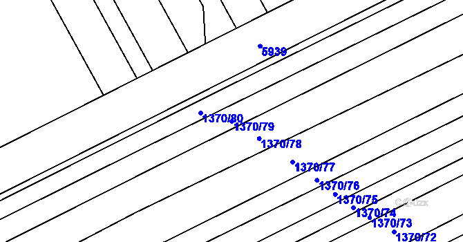 Parcela st. 1370/79 v KÚ Blatnice pod Svatým Antonínkem, Katastrální mapa