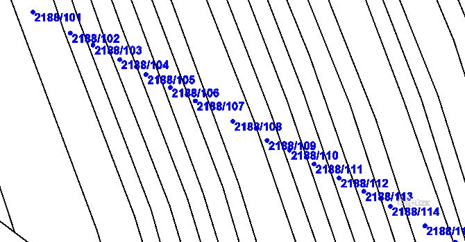 Parcela st. 2188/108 v KÚ Blatnice pod Svatým Antonínkem, Katastrální mapa