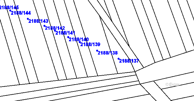 Parcela st. 2188/138 v KÚ Blatnice pod Svatým Antonínkem, Katastrální mapa