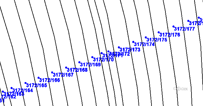 Parcela st. 3172/171 v KÚ Blatnice pod Svatým Antonínkem, Katastrální mapa
