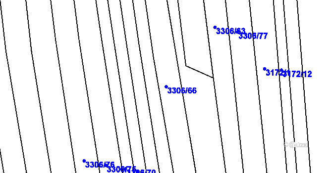 Parcela st. 3306/66 v KÚ Blatnice pod Svatým Antonínkem, Katastrální mapa
